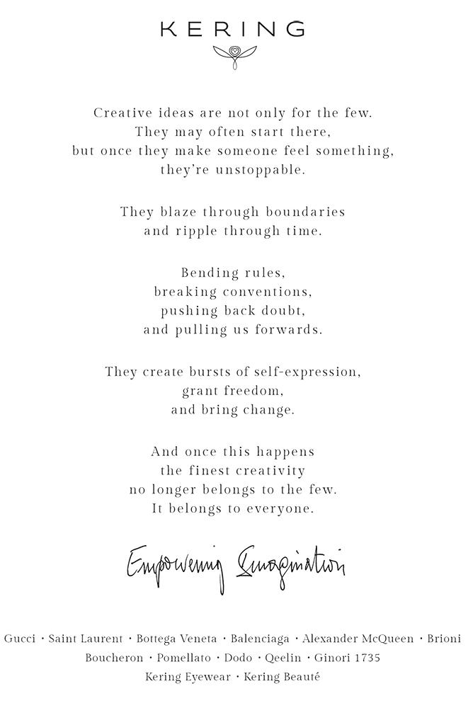 Kering 10 years of empowering imagination Kering